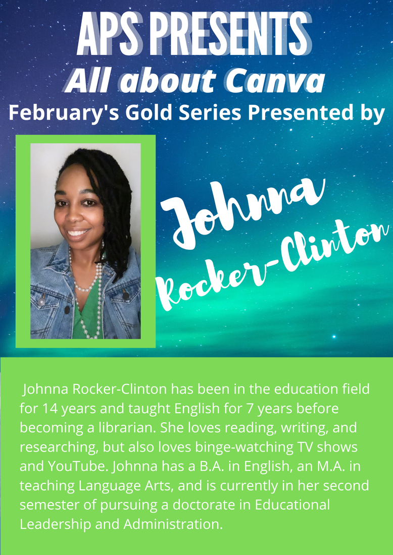 Johnna Rocker-Clinton has been in the education field for 14 years and taught English for 7 years before becoming a librarian. She loves reading, writing, and researching, but also loves binge-watching TV shows and YouTube. Johnna has a B.A. in English, and M.A. in teaching Language Arts, and is currently in her second semester of pursuing a doctorate in Educational Leadership and Administration. 