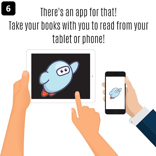 OverDrive step 6- There's an app for that! Take your books with you to read from your tablet or phone!