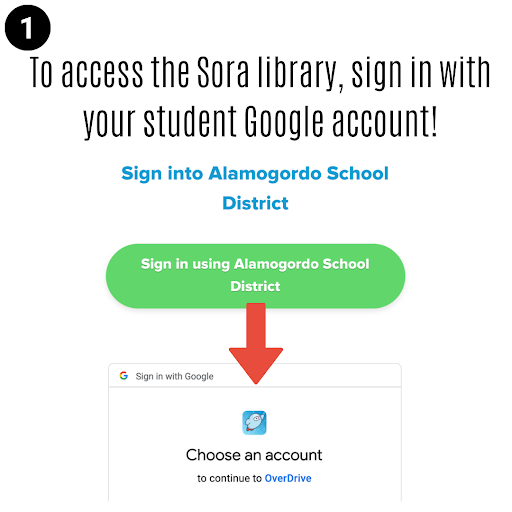 Sora step 1- To access the Sora library, sign in with your student google account. 